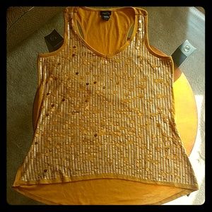 RUE 21 Golden sequined tank